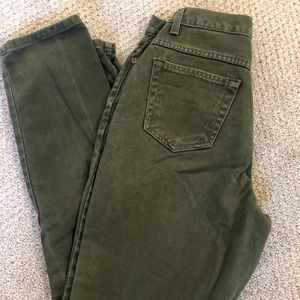 High wasted green mom jeans